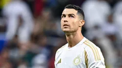 Cristiano Ronaldo of Al Nassr FC reacts during the during the AFC Champions League match between Al Gharafa SC and Al Nassr FC