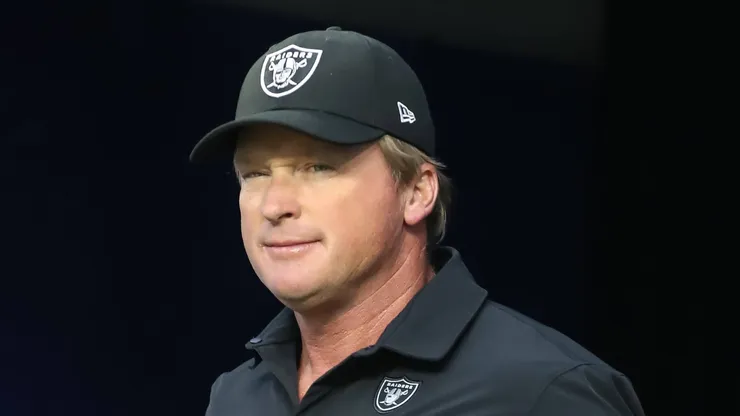 Archive: Las Vegas Raiders head coach Jon Gruden during the NFL, American Football Herren, USA preseason game between the Las Vegas Raiders and the Los Angeles Rams on August 21, 2021, at SoFi Stadium in Inglewood, CA.