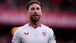 Sergio Ramos of Sevilla FC looks on during the LaLiga EA Sports match between Athletic Club and Sevilla FC