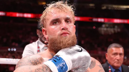 Jake Paul is introduced before his fight against Mike Tyson fight during LIVE On Netflix: Jake Paul vs. Mike Tyson at AT&T Stadium on November 15, 2024 in Arlington, Texas.