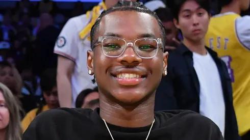Bryce James attends a basketball game between the Los Angeles Lakers and the Minnesota Timberwolves at Crypto.com Arena on October 22, 2024 in Los Angeles, California.