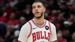 Lonzo Ball #2 of the Chicago Bulls in action against the Oklahoma City Thunder in the second quarter dribbles up the court at the United Center on October 26, 2024 in Chicago, Illinois.