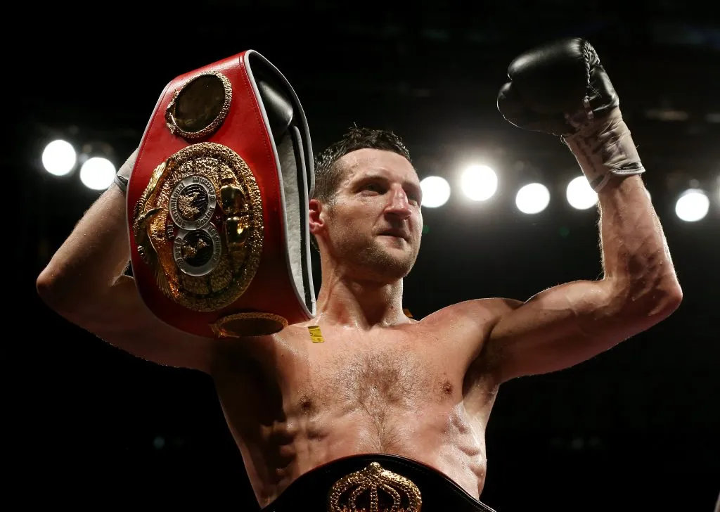 LONDON, ENGLAND – MAY 31:  Carl Froch celebrates after his victory over Geroge Groves during their IBF and WBA World Super Middleweight bout at Wembley Stadium on May 31, 2014 in London, England.  (Photo by Scott Heavey/Getty Images)