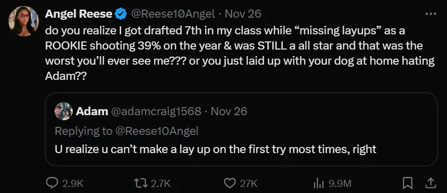 angel reese post