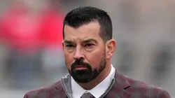Head coach Ryan Day of the Ohio State Buckeyes walks across the field before the game against the Indiana Hoosiers at Ohio Stadium on November 23, 2024 in Columbus, Ohio.