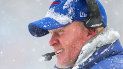 Head Coach Sean McDermott of the Buffalo Bills looks at the field during the second quarter against the Indianapolis Colts on December 10, 2017 at New Era Field in Orchard Park, New York.