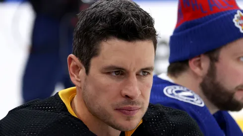 Sidney Crosby #87 of the Pittsburgh Penguins takes part in the 2024 NHL All-Star Skills Competition on February 02, 2024 in Toronto, Ontario.