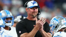Head coach Dan Campbell of the Detroit Lions during the second half of a preseason game against the New York Giants at MetLife Stadium on August 8, 2024.