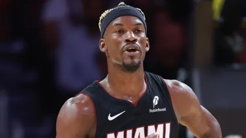 Jimmy Butler #22 of the Miami Heat in action against the Sacramento Kings at Kaseya Center on November 04, 2024 in Miami, Florida.