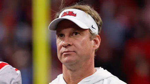 Lane Kiffin at Mercedes-Benz Stadium in Atlanta, Georgia.
