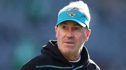 Head coach Doug Pederson of the Jacksonville Jaguars looks on prior to a game against the Philadelphia Eagles at Lincoln Financial Field on November 03, 2024 in Philadelphia, Pennsylvania.