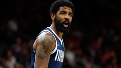 Kyrie Irving #11 of the Dallas Mavericks reacts during the third quarter against the Atlanta Hawks.