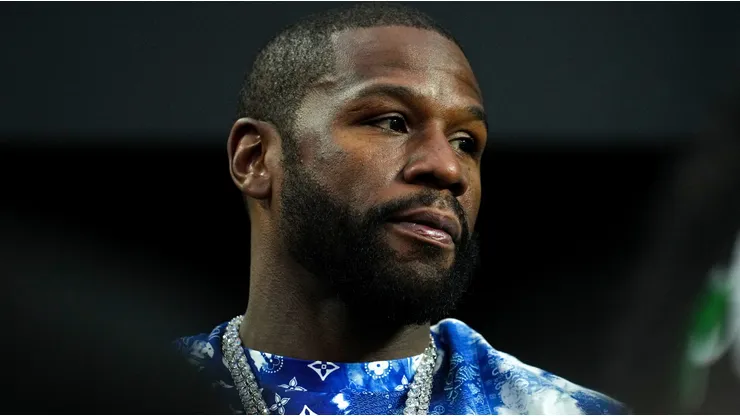 Floyd Mayweather attends a game between the Kansas City Chiefs and Las Vegas Raiders at Allegiant Stadium in Las Vegas, Nevada.