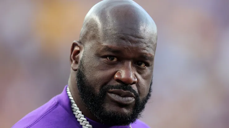 American former basketball player Shaquille O'Neal reacts before a game against the Mississippi Rebels (Jonathan Bachman/Getty Images)