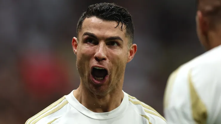Cristiano Ronaldo celebrates after scoring against Al Gharafa