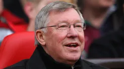 Manchester United manager Sir Alex Ferguson, smiles as the fans sing happy birthday during the Barclays Premier League match between Manchester United and Blackburn Rovers at Old Trafford