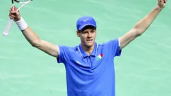 Jannik Sinner of Italy celebrates after winning the 2024 Davis Cup