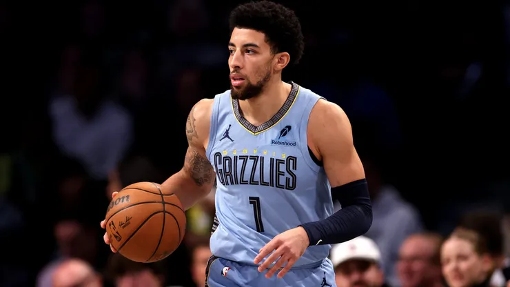 Scotty Pippen Jr. #1 of the Memphis Grizzlies in action against the Brooklyn Nets at Barclays Center on November 04, 2024 in the Brooklyn borough of New York City.
