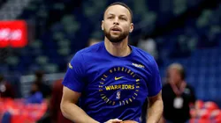 Stephen Curry #30 of the Golden State Warriors warms up prior to a game against the New Orleans Pelicans in the Emirates NBA Cup at Smoothie King Center on November 22, 2024 in New Orleans, Louisiana.
