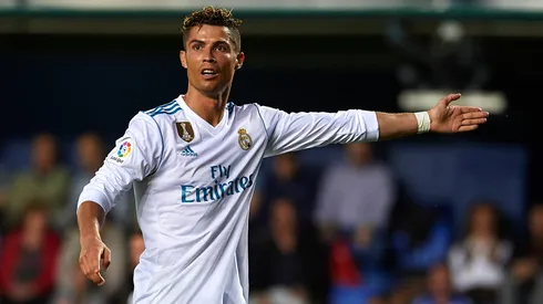 Cristiano Ronaldo of Real Madrid reacts during the La Liga match between Villarreal and Real Madrid at Estadio de La Ceramica