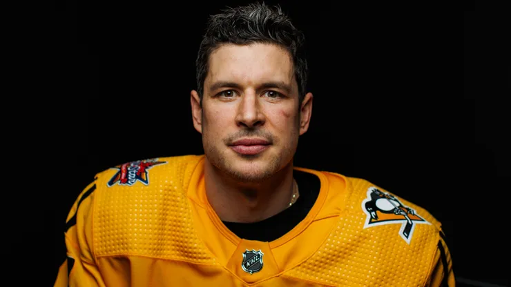 Sidney Crosby #87 of the Pittsburgh Penguins poses for his portrait prior to the 2024 Honda NHL All-Star Game on February 03, 2024.