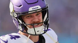 Sam Darnold #14 of the Minnesota Vikings against the Tennessee Titans at Nissan Stadium on November 17, 2024 in Nashville, Tennessee.