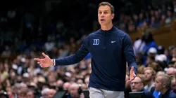 Head coach Jon Scheyer of the Duke Blue Devils