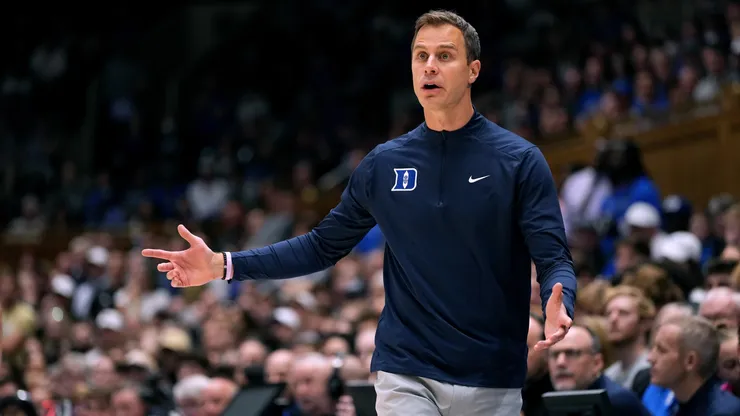Head coach Jon Scheyer of the Duke Blue Devils
