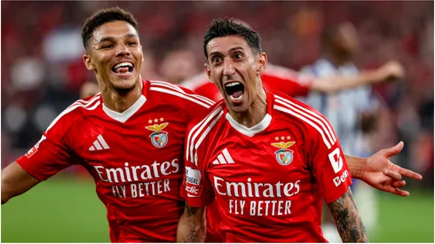 Angel Di Maria forward of SL Benfica celebrates after scoring