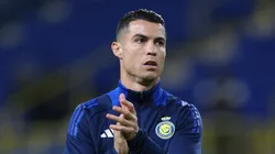 Cristiano Ronaldo of Al-Nassr warms up prior to the AFC Champions League Elite match between Al-Nassr FC and Al Ain FC
