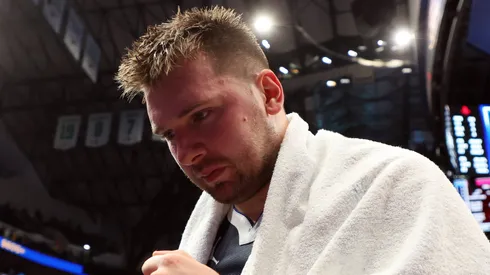 Luka Doncic #77 of the Dallas Mavericks walks off the court after the loss to the Houston Rockets at American Airlines Center on October 31, 2024 in Dallas, Texas.
