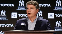 Yankees principal owner Hal Steinbrenner speaks during a press conference at Yankee Stadium.