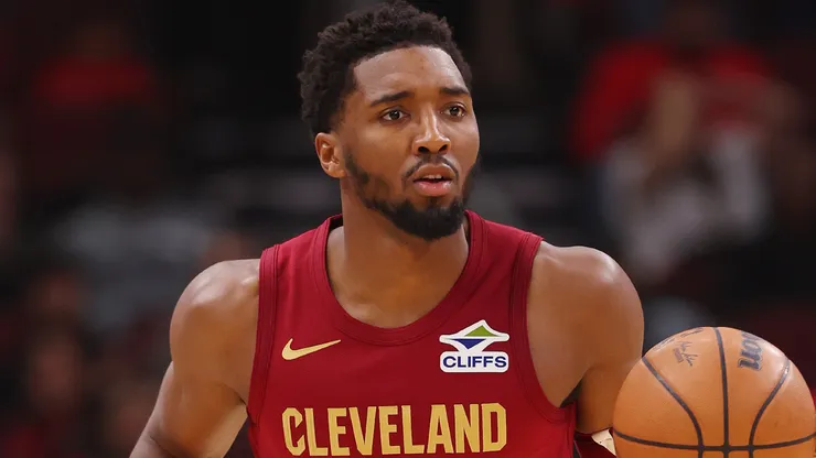 Donovan Mitchell of the Cleveland Cavaliers during an NBA game.