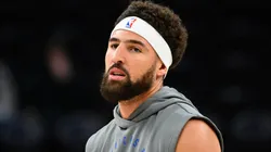 Klay Thompson #31 of the Dallas Mavericks looks on before a game against the Utah Jazz at Delta Center on November 14, 2024 in Salt Lake City, Utah.
