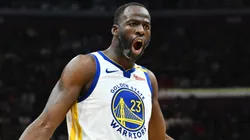Draymond Green #23 of the Golden State Warriors reacts during the second quarter against the Cleveland Cavaliers at Rocket Mortgage Fieldhouse on November 08, 2024 in Cleveland, Ohio.