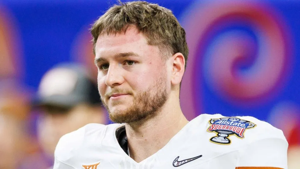 Quinn Ewers during pregame of NCAA, College League, USA football game action between the Texas Longhorns and the Washington Huskies in 2024. (Source: IMAGO / ZUMA Press Wire)