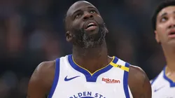 Draymond Green #23 and Trayce Jackson-Davis #32 of the Golden State Warriors look up at a replay during a 102-99 loss to the LA Clippers at Intuit Dome on November 18, 2024 in Inglewood, California.
