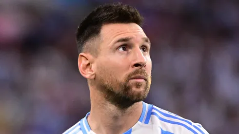 Lionel Messi of Argentina looks on prior to the CONMEBOL Copa America 2024