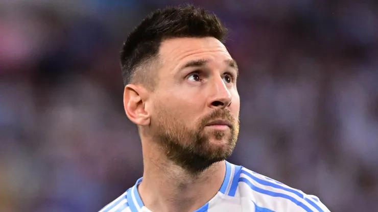 Lionel Messi of Argentina looks on prior to the CONMEBOL Copa America 2024