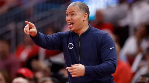 Head coach Tyronn Lue of the Los Angeles Clippers reacts in the second half against the Houston Rockets during the Emirates NBA Cup game at Toyota Center on November 15, 2024 in Houston, Texas.