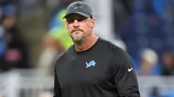 Head coach Dan Campbell of the Detroit Lions looks on before a game against the Jacksonville Jaguars at Ford Field on November 17, 2024 in Detroit, Michigan.