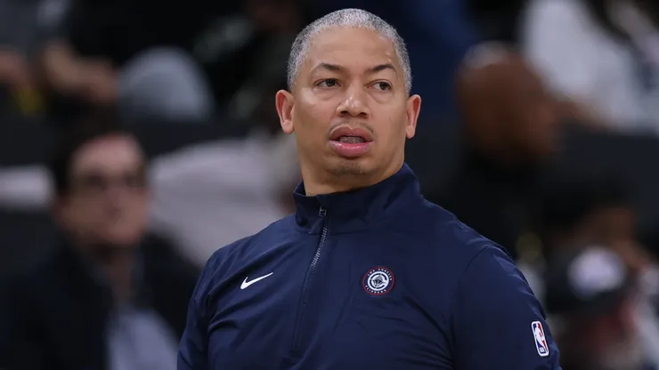 Head coach Tyronn Lue of the LA Clippers watches play during the first half against the Sacramento Kings.
