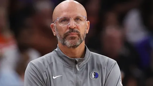 Head coach Jason Kidd of the Dallas Mavericks reacts during the second half of the NBA game against the Phoenix Suns at Footprint Center on October 26, 2024 in Phoenix, Arizona. The Suns defeated the Mavericks 114-102.