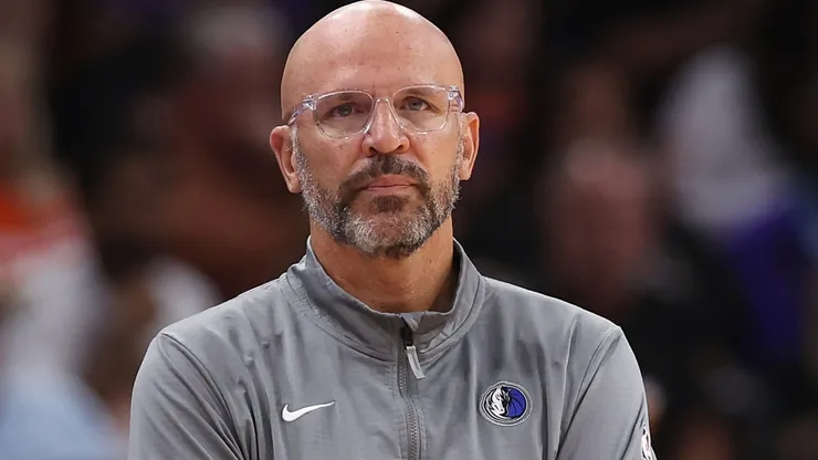 Head coach Jason Kidd of the Dallas Mavericks reacts during the second half of the NBA game against the Phoenix Suns at Footprint Center on October 26, 2024 in Phoenix, Arizona. The Suns defeated the Mavericks 114-102.