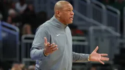 Head coach Doc Rivers of the Milwaukee Bucks watches action during a game against the Utah Jazz at Fiserv Forum on November 07, 2024 in Milwaukee, Wisconsin.