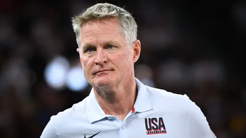 Steve Kerr headshot during the 2024 Olympics Games match between Brazil and United States at Arena Bercy on August 06, 2024.