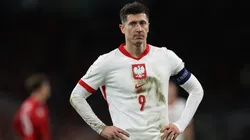 Robert Lewandowski of Poland during the UEFA EURO 2024 Play-Offs semifinal match between Wales and Poland at Cardiff City Stadium on March 26, 2024 in Cardiff, Wales.