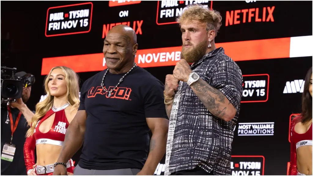 Mike Tyson and Jake Paul at press conference – IMAGO / Cover-Images