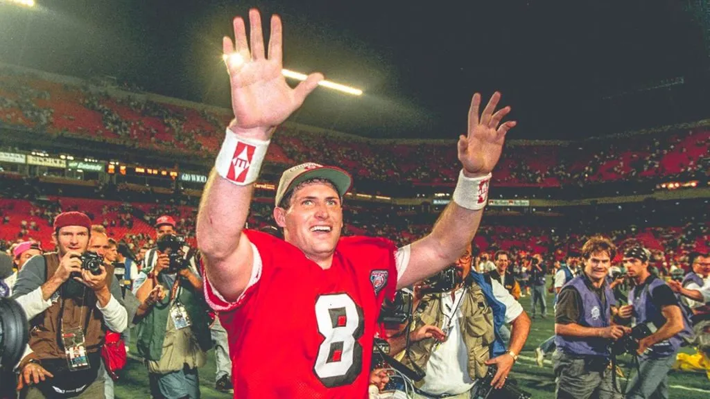 Steve Young got the monkey off his back, recording 6 TDs in the #49ers Super Bowl XXIX win over SD. (Source: @49ers)
