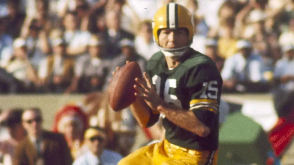 Bart Starr threw the first Super Bowl TD. (Source: @CBSSportsHQ)